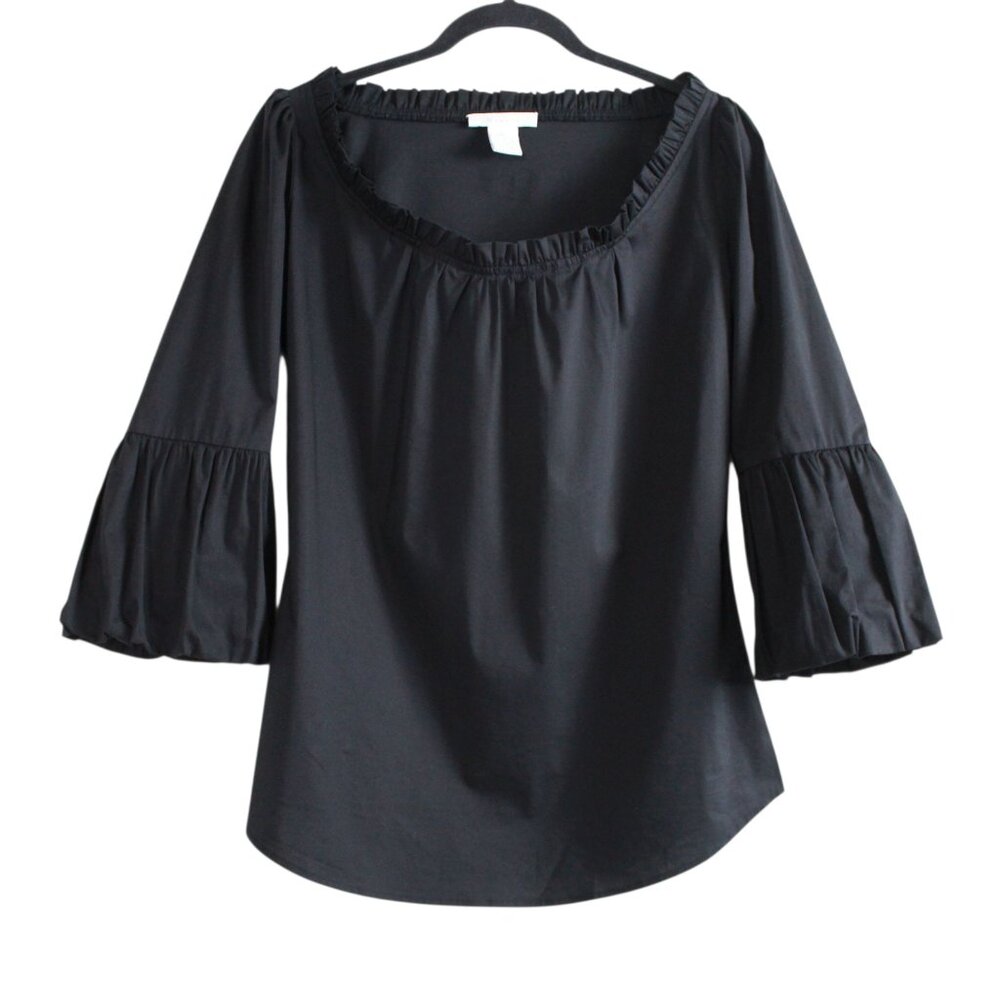 Gracie Ruffle Neck Bell Sleeve Blouse